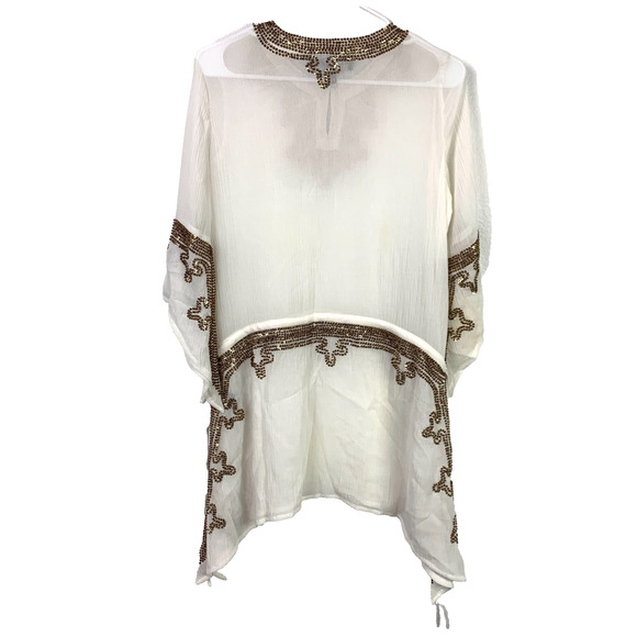 Colleen Lopez Embellished Sequin Resort Wear Tunic Shirt XS NWT - Picture 7 of 7